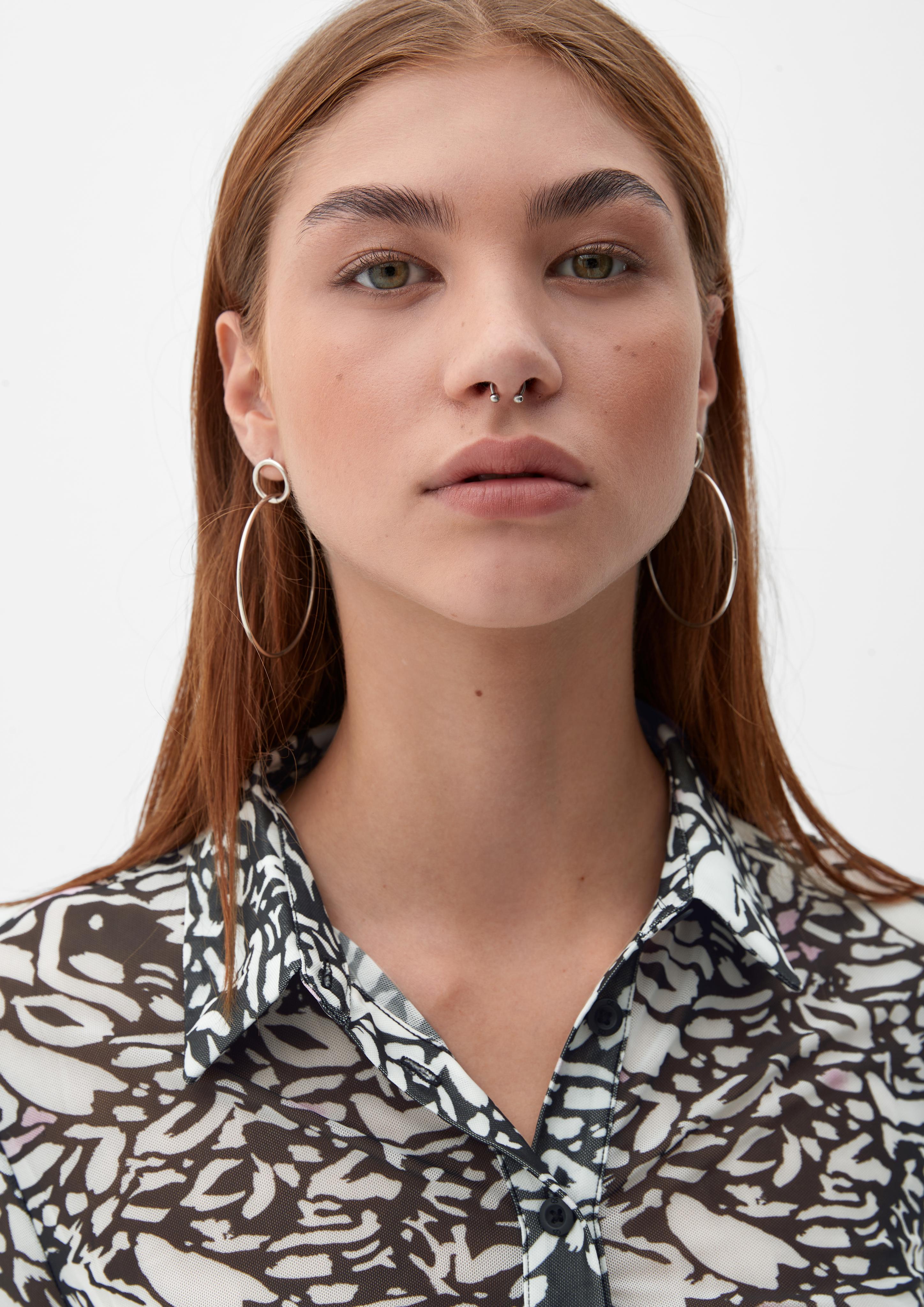 Meshbluse mit Alloverprint  2117716-99A0