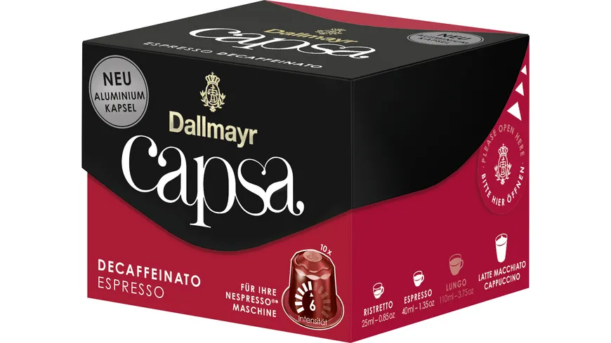 Dallmayr Capsa Kaffeekapseln Espresso Decaffeinato 56 g