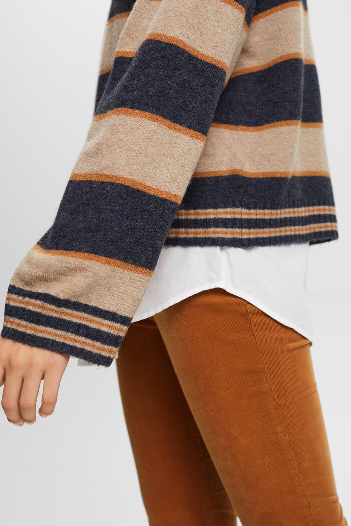 Gestreifter Pullover aus Wollmix