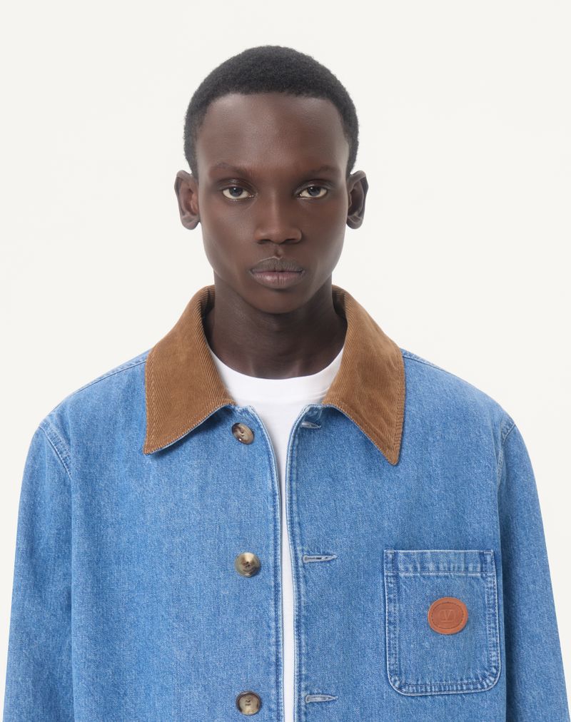 Valentino Denim skjortejakke med VLogo Patch