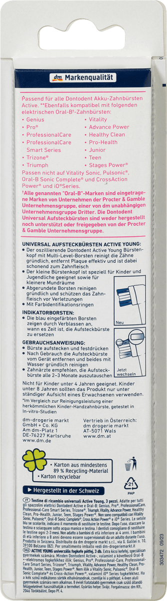Universal-Aufsteckbürsten Active Young pink, 3 St