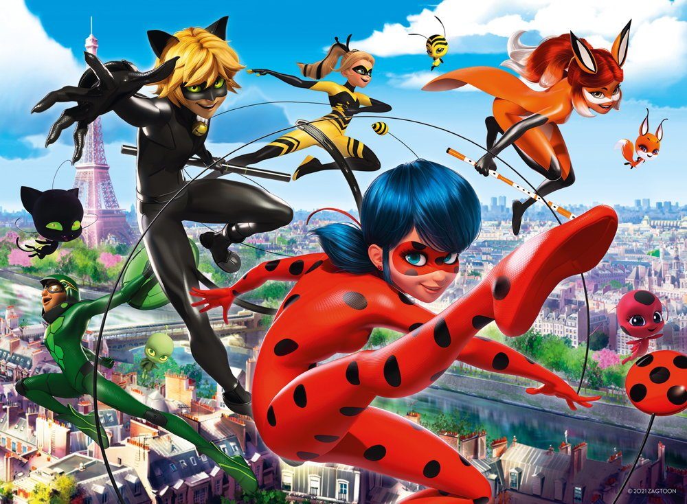 Ravensburger Puzzle XXL Miraculous Superhelden-Power 12998, 200 Puzzleteile