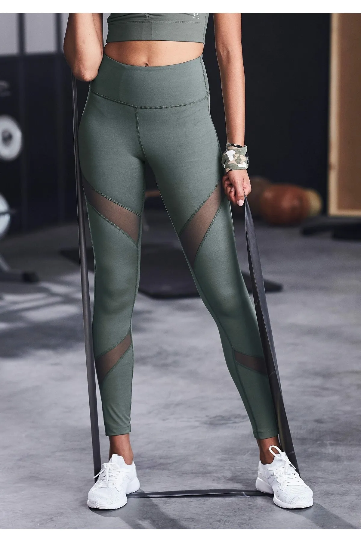 LASCANA Active  Sport-Leggings - Khaki - Mittlerer Bund