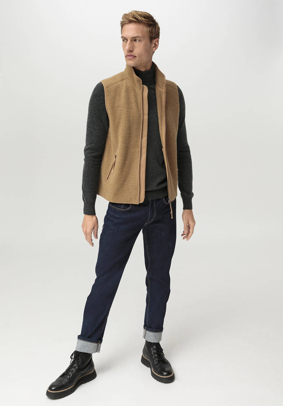 Wollfleece-Weste aus reiner Bio-Merinowolle