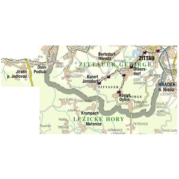 Zittauer Gebirge 1 ; 25 000 - Wanderkarte
