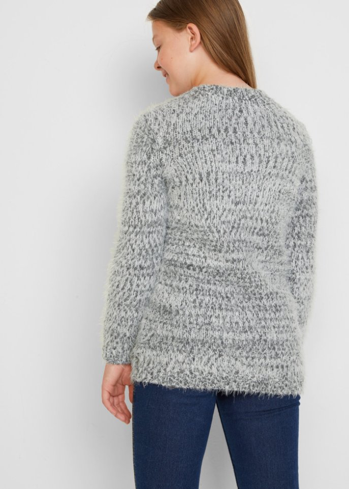Flauschiger Mädchen Strickpullover