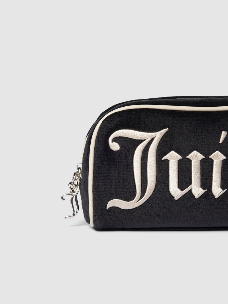 Kosmetiktasche mit Label-Stitching Modell 'IRIS' in schwarz