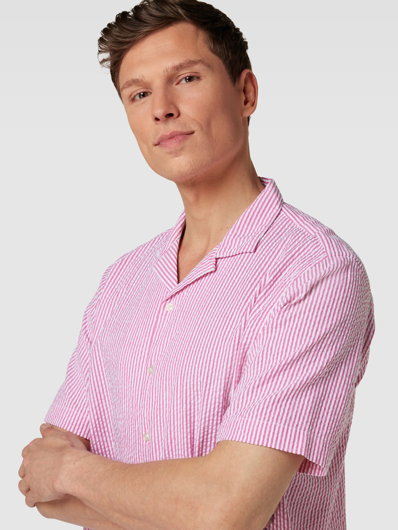 Regular Fit Freizeithemd mit Streifenmuster in pink