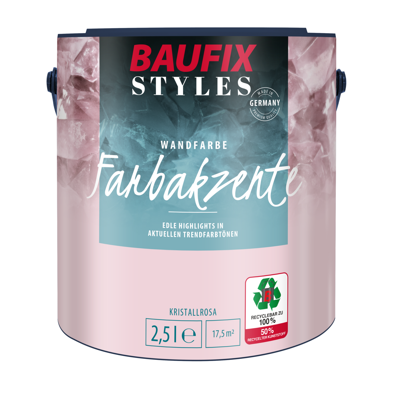 Baufix Farbakzente kristallrosa seidenmatt, 2.5 Liter, Bunte Wandfarbe