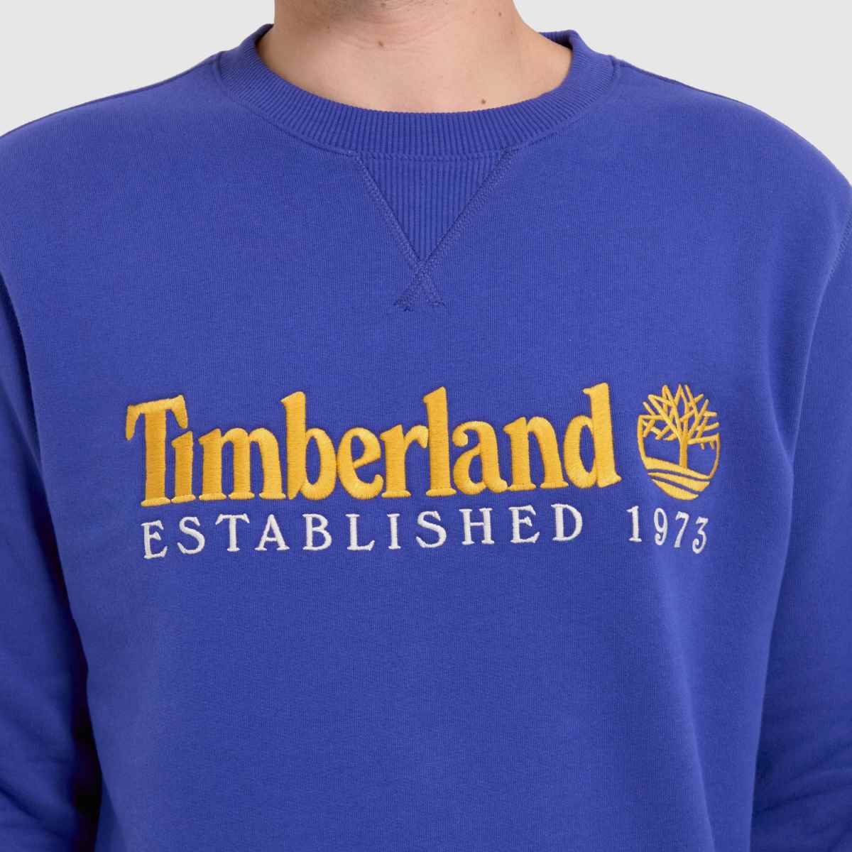 Timberland – Vit och blå sweatshirt med 50-årsjubileumsmotiv