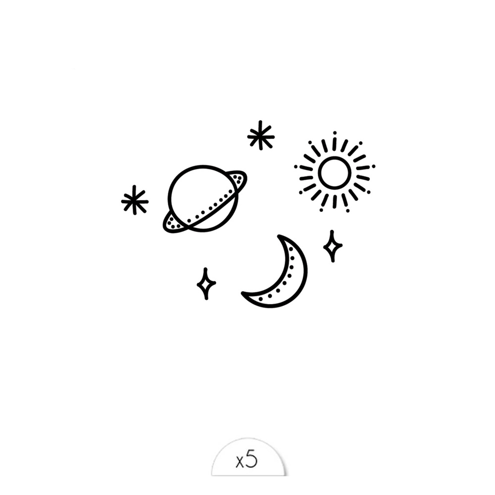 Sioou Planètes Tatouage éphémère