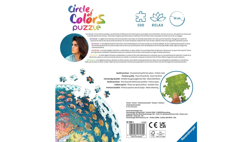 Ravensburger Puzzle - Circle of Colors - Ocean & Submarine 500 Teile