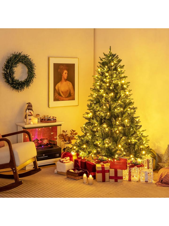 COSTWAY Künstlicher Weihnachtsbaum LED in Grün günstig kaufen 180 cm