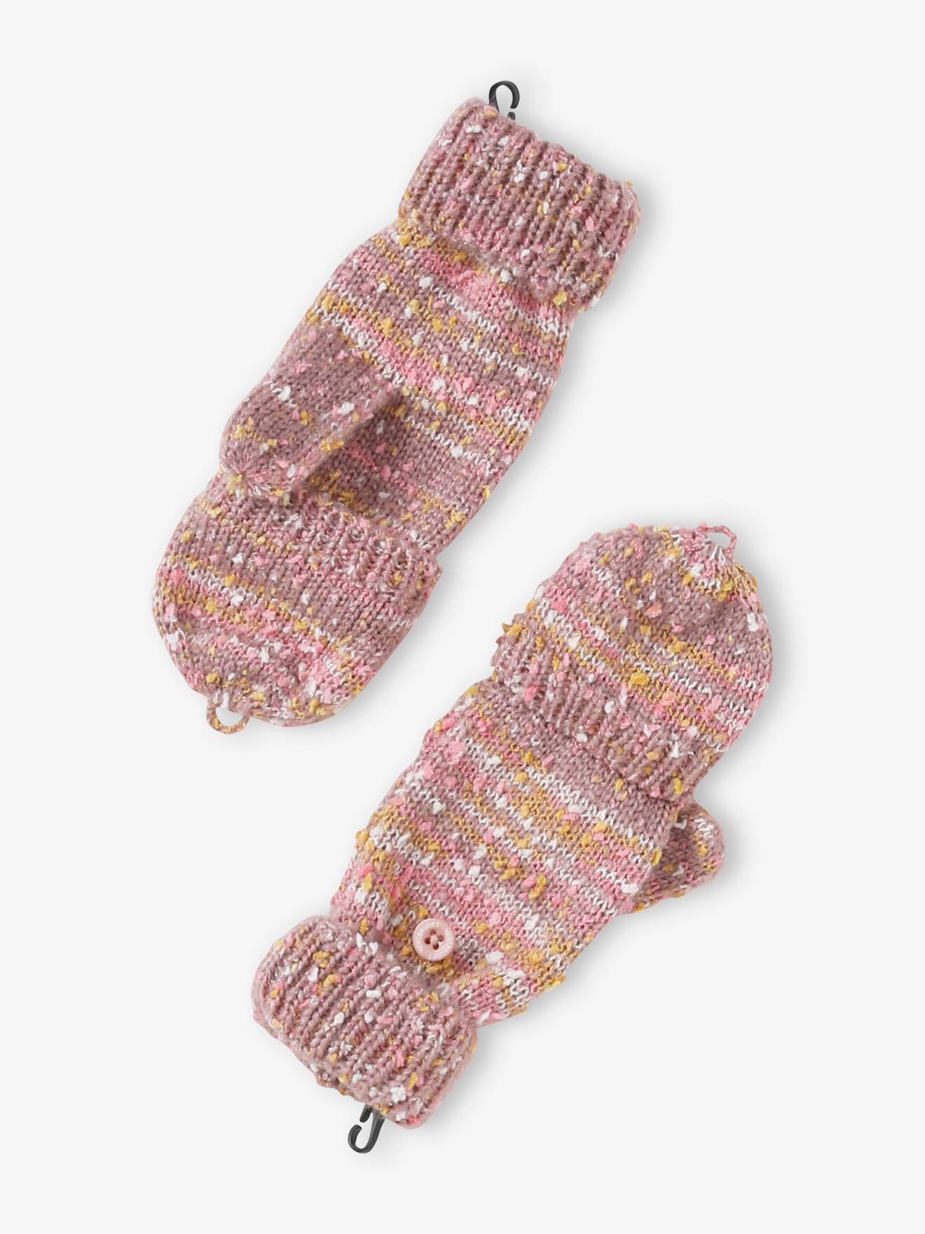 Vertbaudet Mädchen-Set: Mütze, Rundschal & Handschuhe - malve