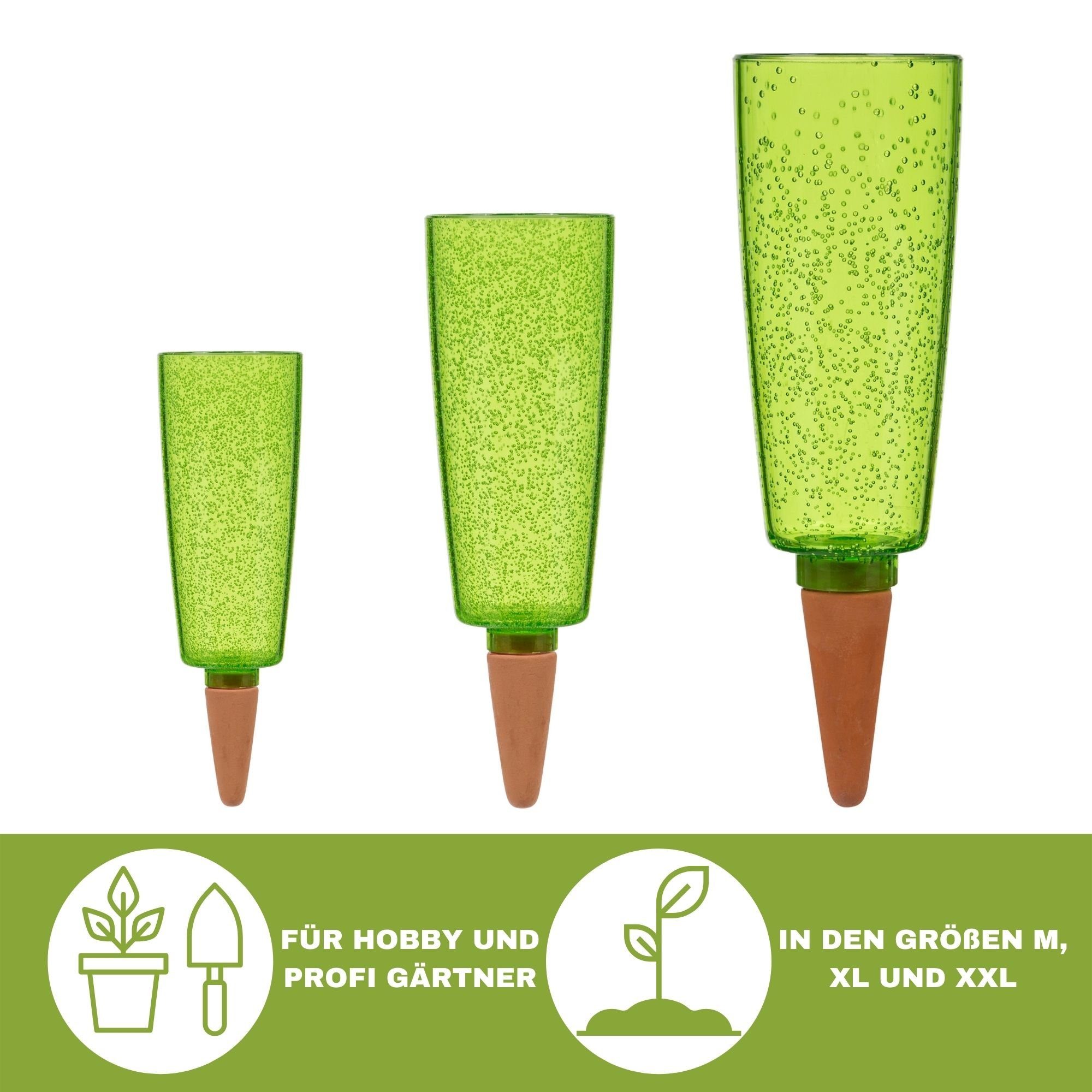 Scheurich Bewässerungssystem Copa XL 5x Grün 500 ml Füllmenge Wasserspender, (Spar-Set, 5-tlg), Scheurich Wasserspender Copa XL 500 ml