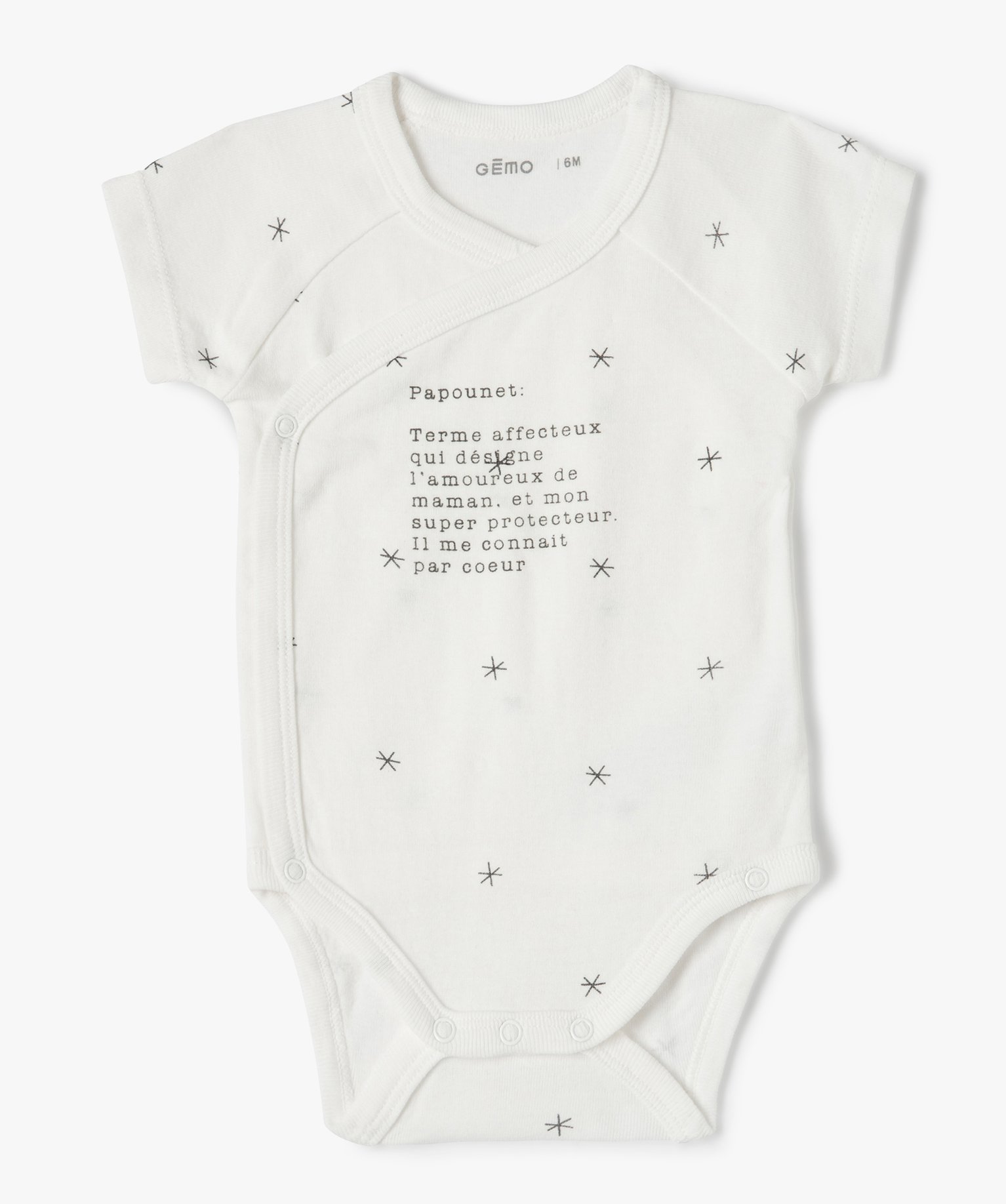 Body bébé manches courtes fermeture croisée (lot de 3) ecru | GEMO