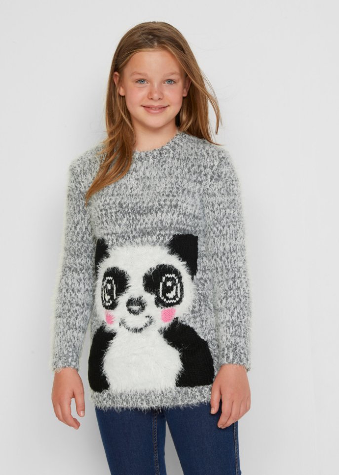 Flauschiger Mädchen Strickpullover