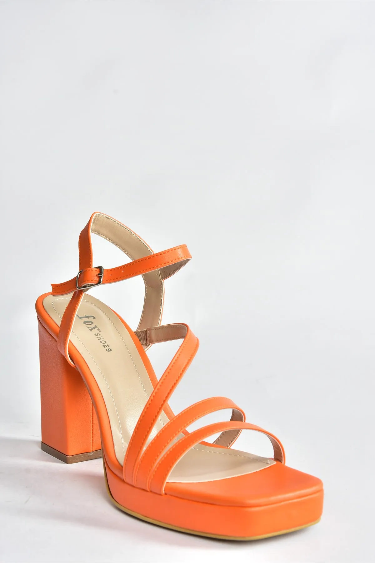 Fox Shoes  Orange dicke Damenschuhe mit Plateauabsatz M282061509