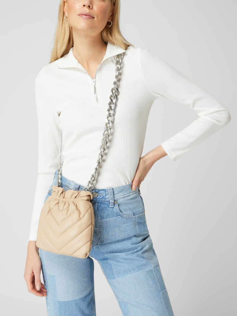 Crossbody Bag aus Leder Modell 'Lilou' in beige