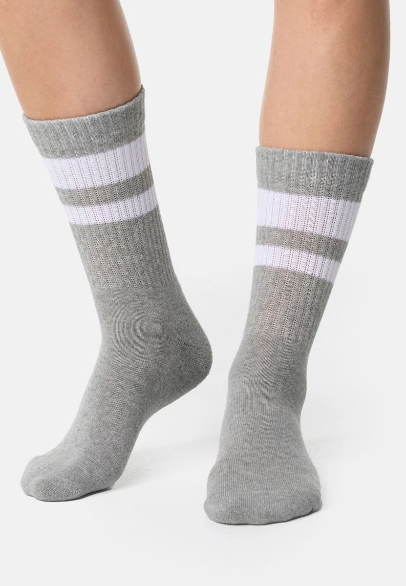 Sportsocken weiß + grau + schwarz Gr. 39-42, 3 St