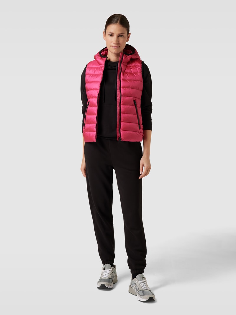 Steppweste mit Kapuze Modell 'Wenise' in fuchsia