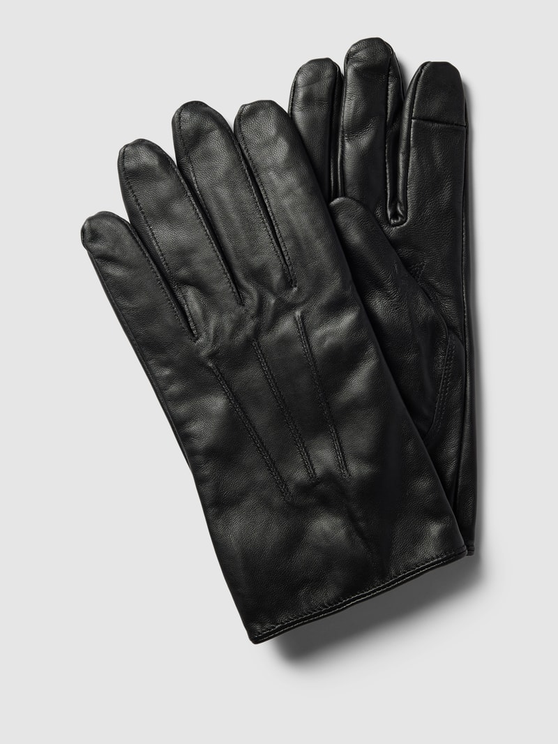 Handschuhe aus Leder Modell 'Birdsville' in schwarz