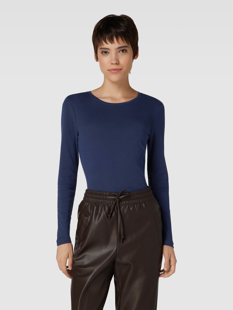 Longsleeve mit Rundhalsausschnitt in dunkelblau