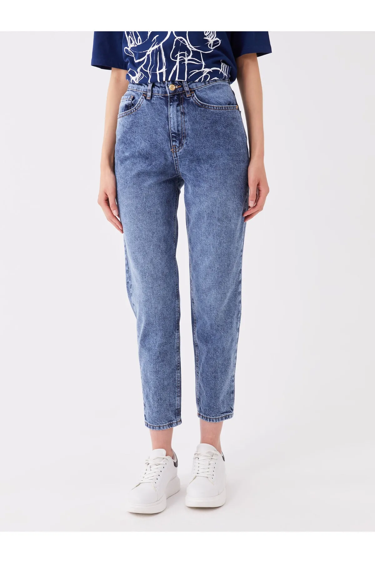 LC Waikiki  Mom-Fit-Jeanshose für Damen mit hoher Taille