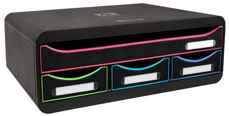 Exacompta Black Office Schubladenbox Kunststoff Mehrfarbig, Schwarz 35,5 x 27 x 13,5 cm 1