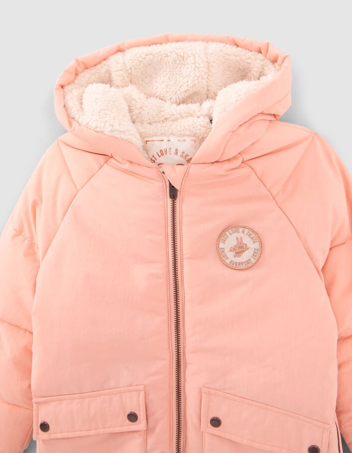 Doudoune rose avec zips côtés fille