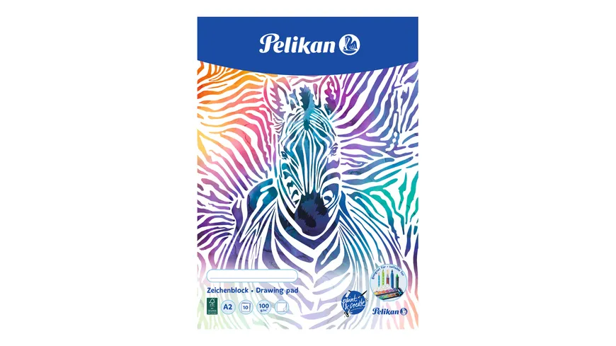 Pelikan Zeichenblock A2 sortiert 10 Blatt 100g/qm