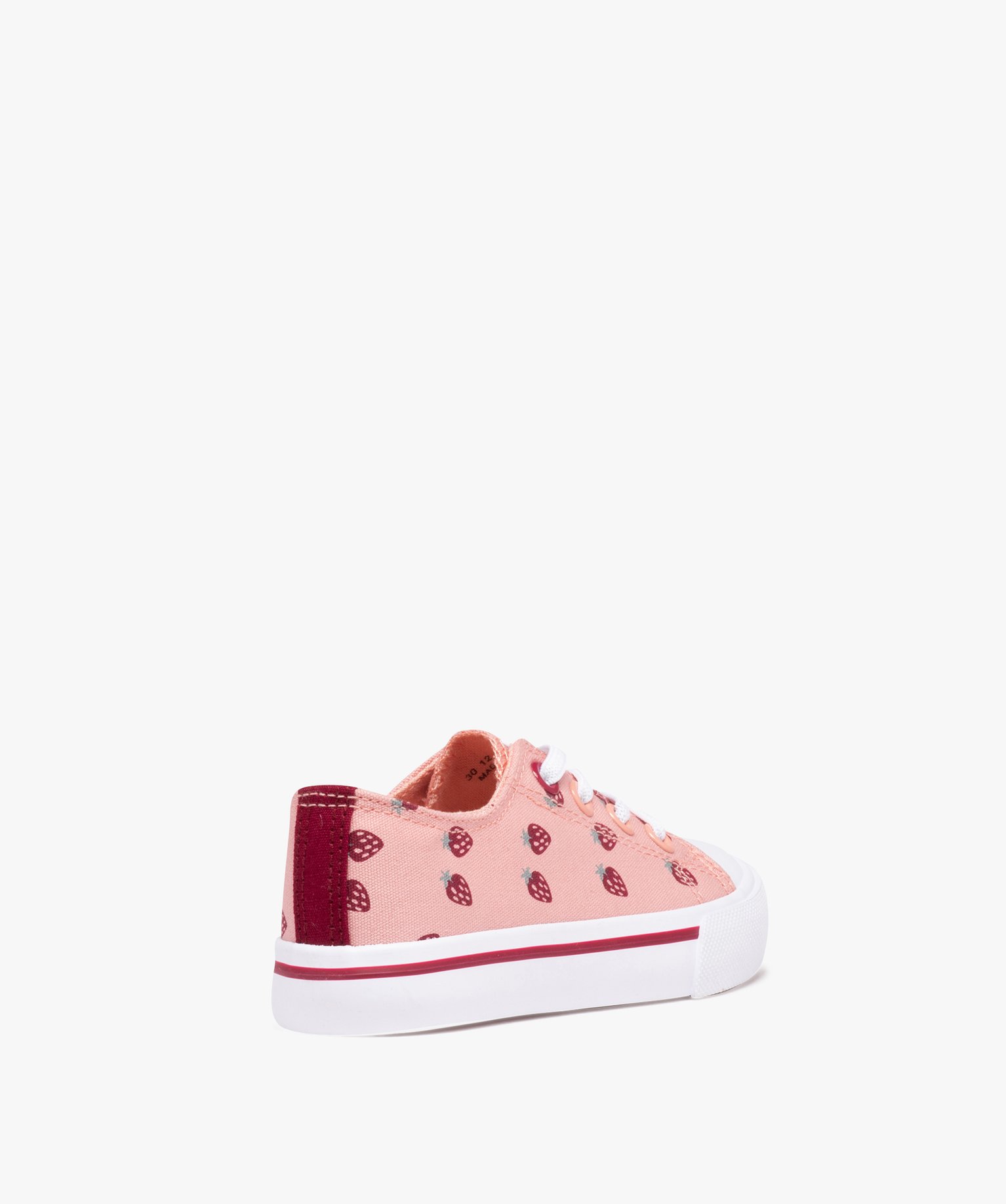 Tennis fille en toile imprimée fermeture lacets élastiques rose | GEMO