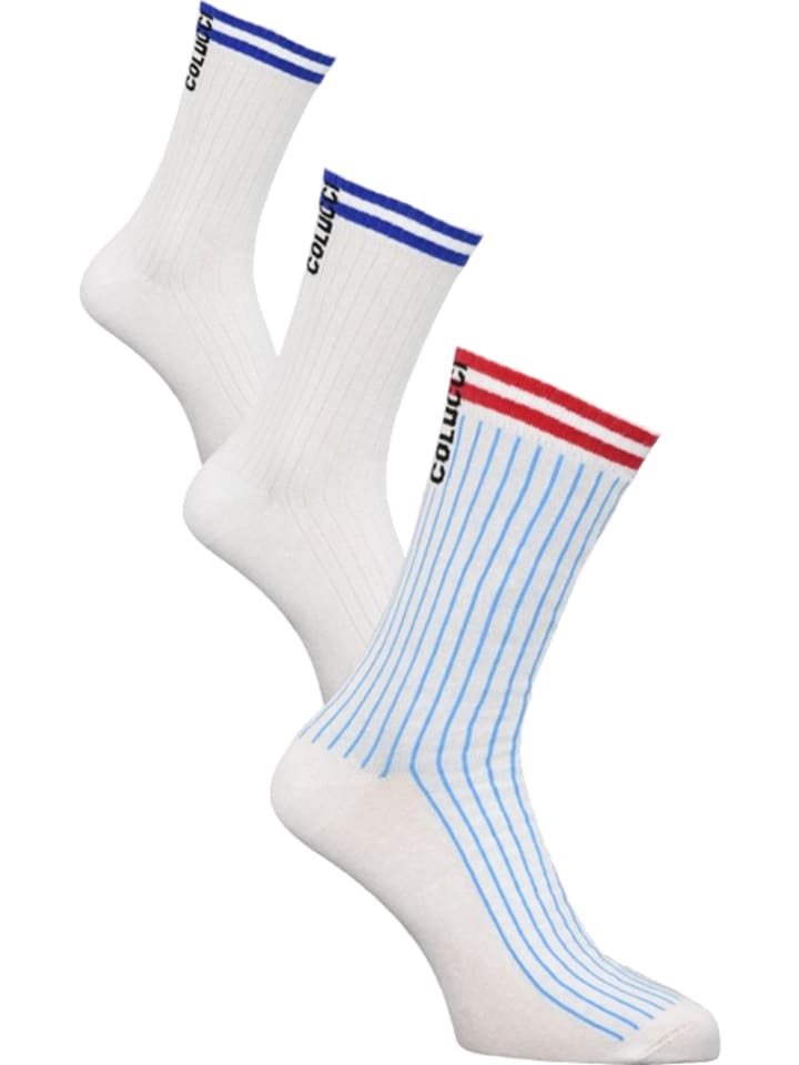 Carlo Colucci Sportsocken Cencherle in Weiß / Blau günstig kaufen 39-42