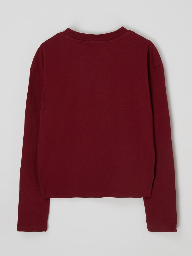 Longsleeve mit Mond-Print in bordeaux rot