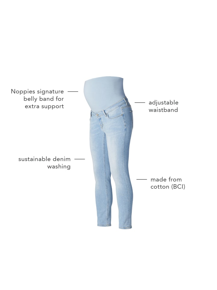 Noppies Slim Umstandsjeans Mila 7/8 in Light Blue Denim günstig kaufen