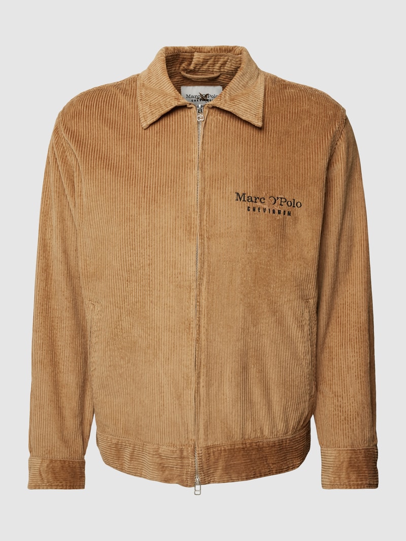 Hemdjacke mit Label-Stitching in haselnuss braun