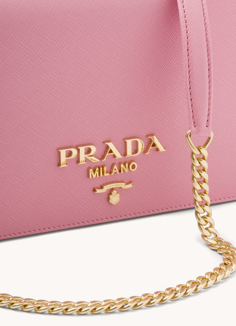 Geantă de umăr din piele cu logo Prada