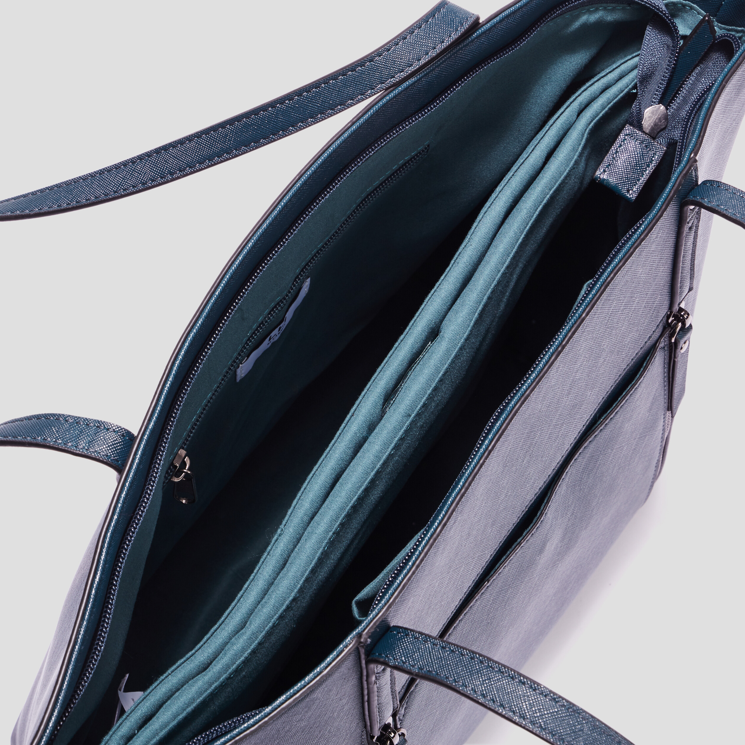 Sac cabas trapèze bleu canard femme | La Halle