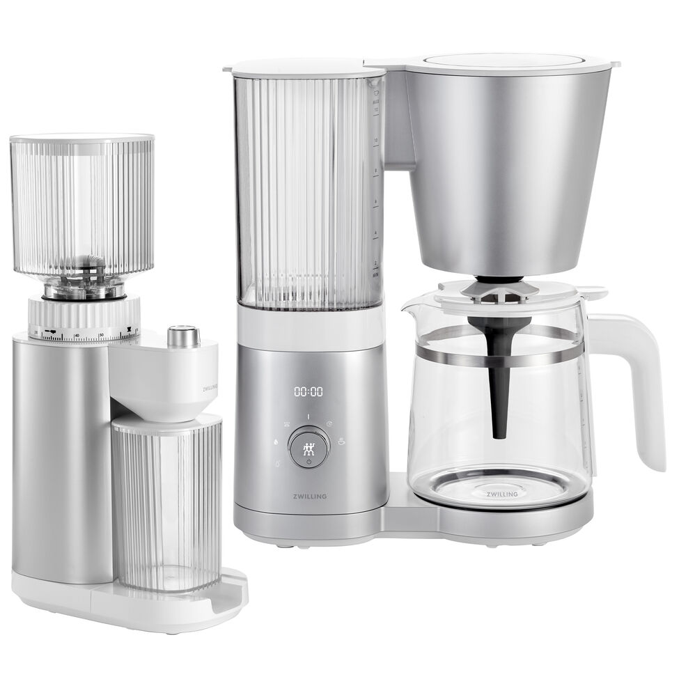 Kaffee-Set 2 tlg., Silber-Weiß
