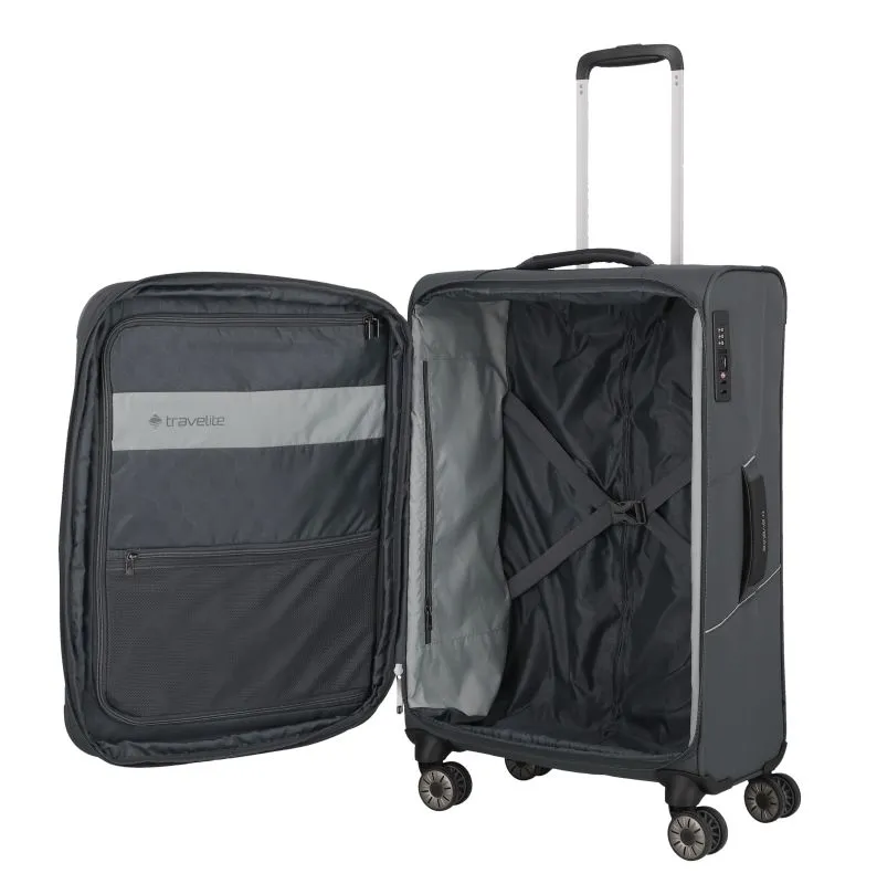Travelite SKAII Kofferset 4 Rollen Größe L\/M\/S - Gipfelgrau