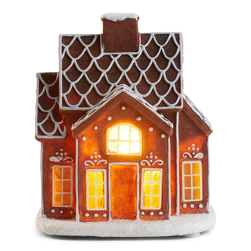 Home Pepperkakehus 13,5x9,5x16 cm m/lys