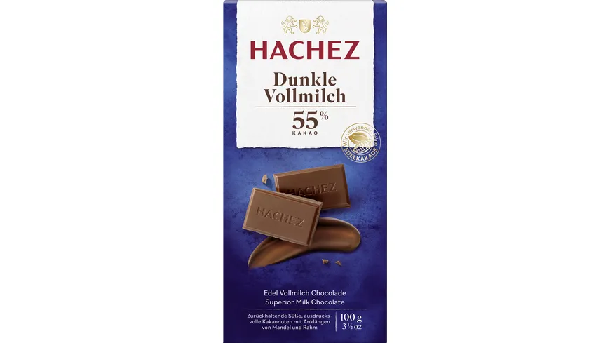 Hachez Dunkle Vollmilch Schokolade 55% Kakaoanteil 100 g