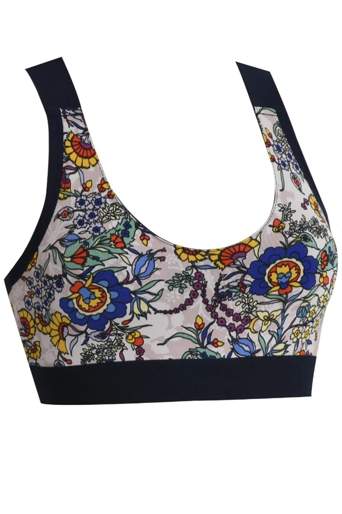 Nicoletta  Mixed-31 Damen-BH, schwammunterstützt, Sport-Bustier, gemustert, Fitness
