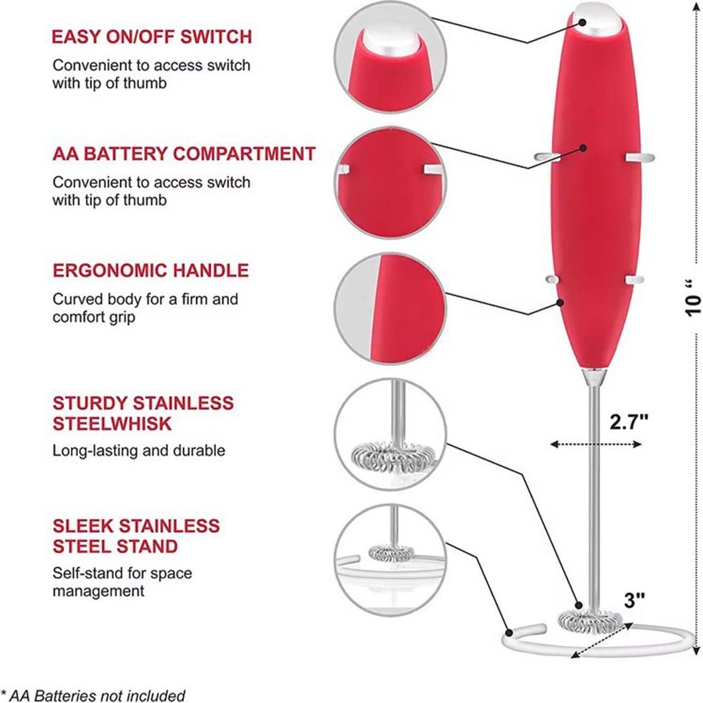 Blusmart Milchaufschäumer Handheld Batterie Elektrische Milchaufschäumer Schäumer Kaffee