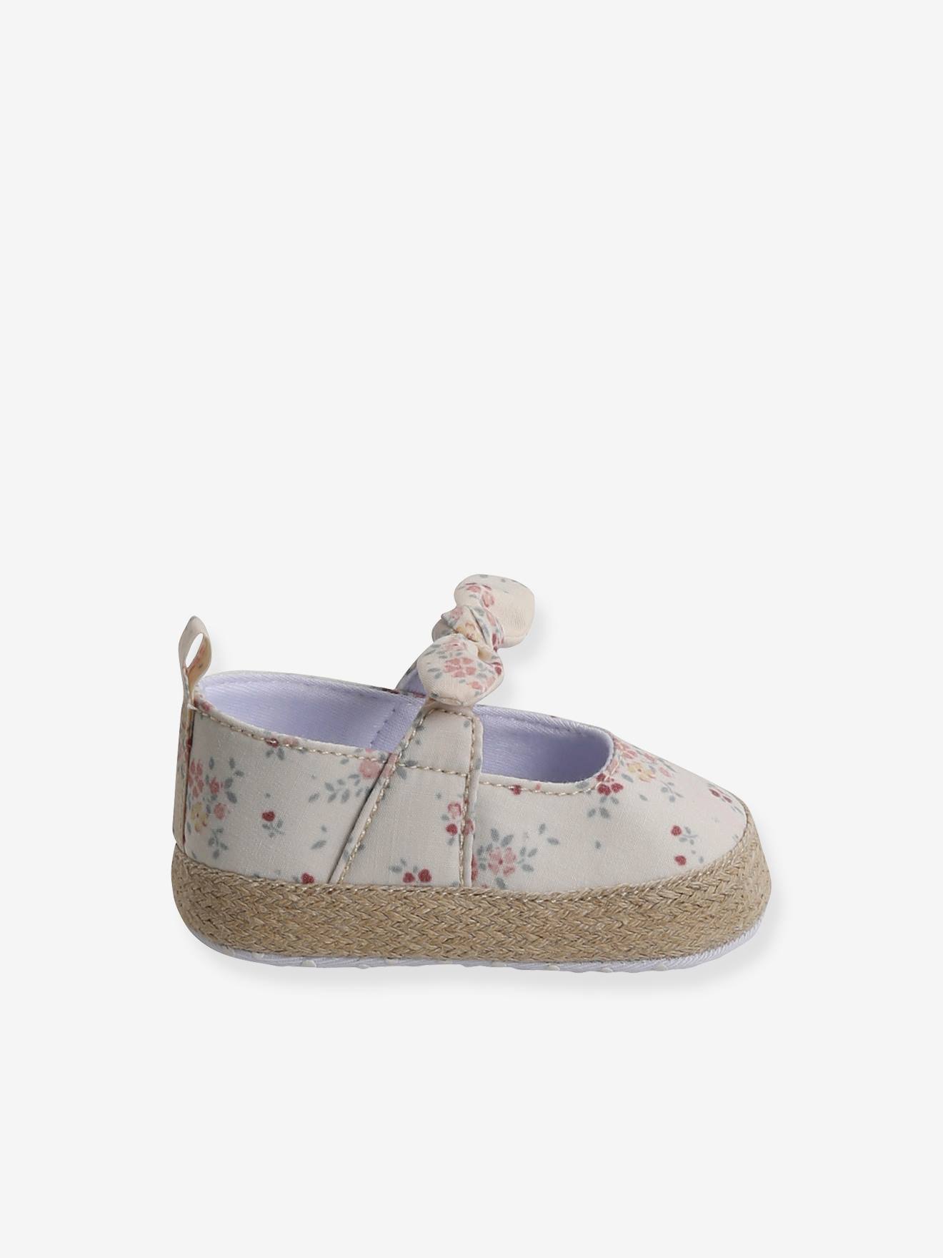 Chaussons de parc ballerines bébé beige imprimé