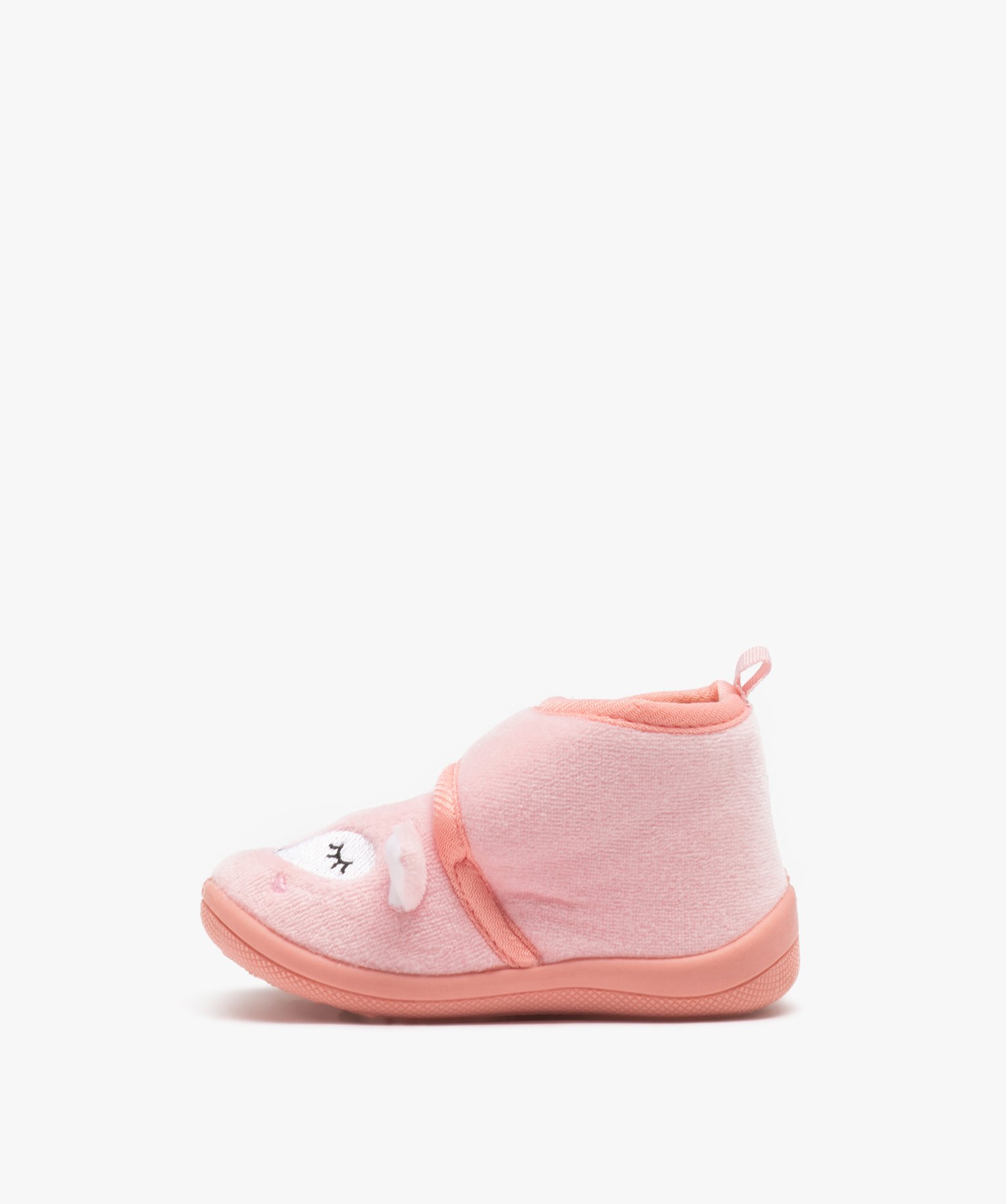 Chaussons bébé fille bottillon en velours motif renard rose | GEMO