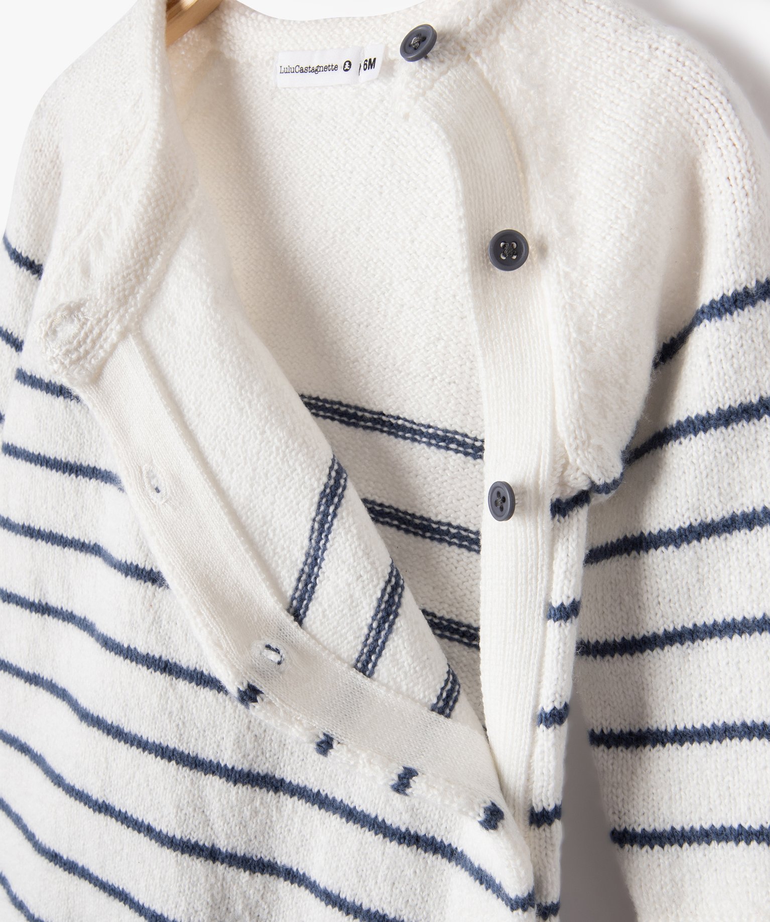 Pyjama en maille tricotée rayée bébé - LuluCastagnette gris | GEMO