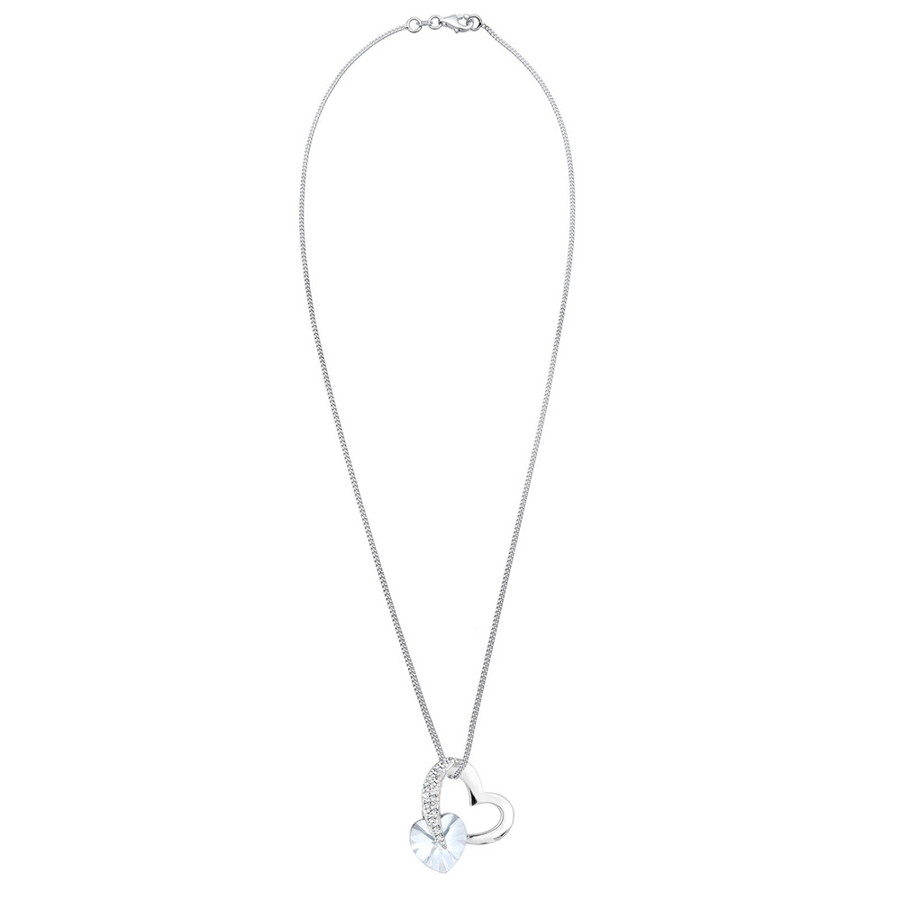 Elli Elli Collier Femme Coeur Glamoureux avec Cristal  en Argent Sterling 925 collier