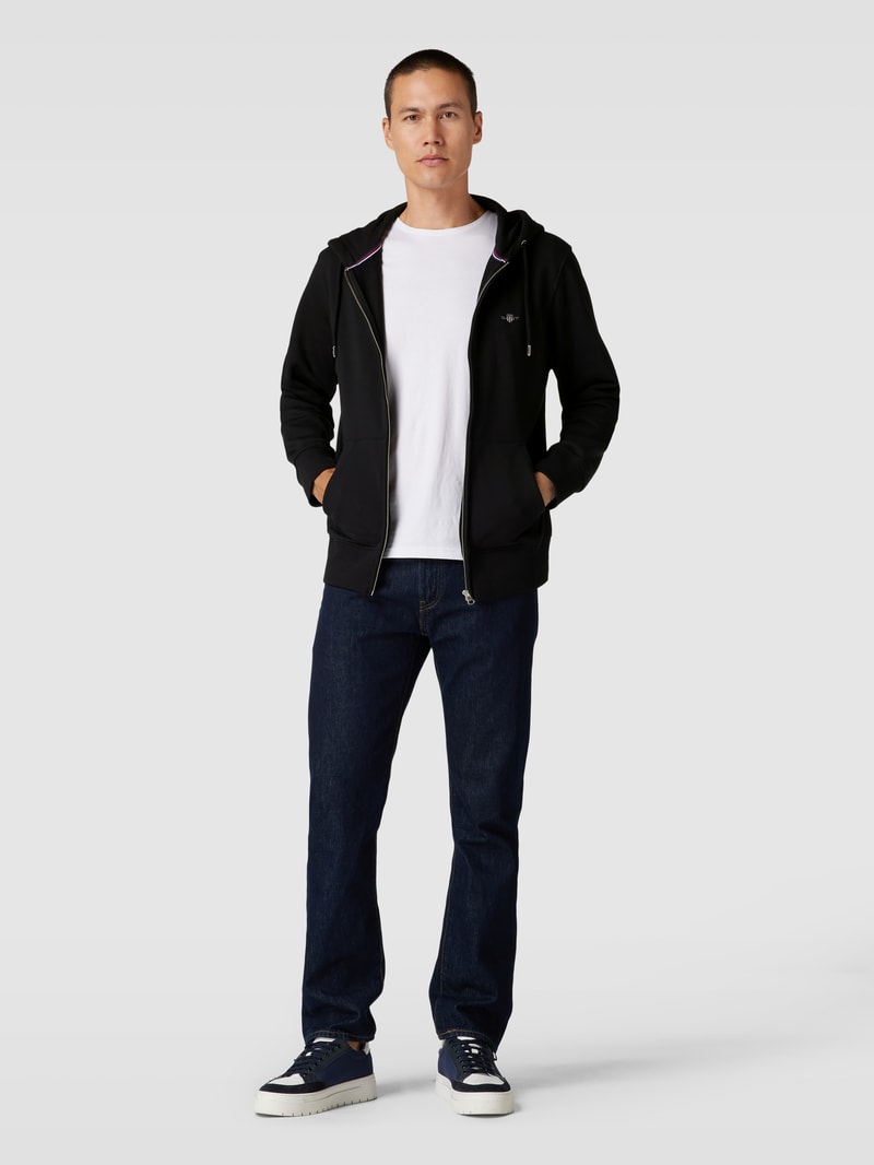 Sweatjacke mit Kapuze in schwarz