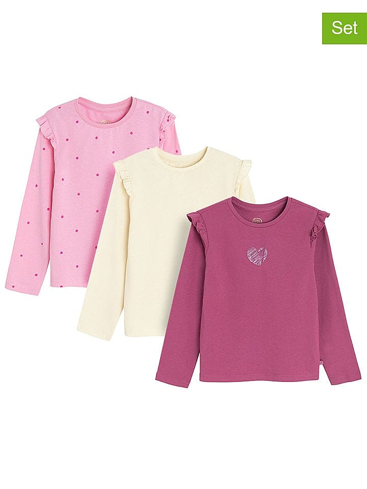 COOL CLUB 3er-Set: Longsleeves in Rosa/ Lila/ Creme günstig kaufen 98